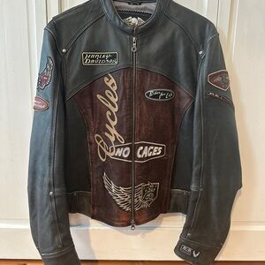 Harley-Davidson Black Leather Riding Biker Jacket